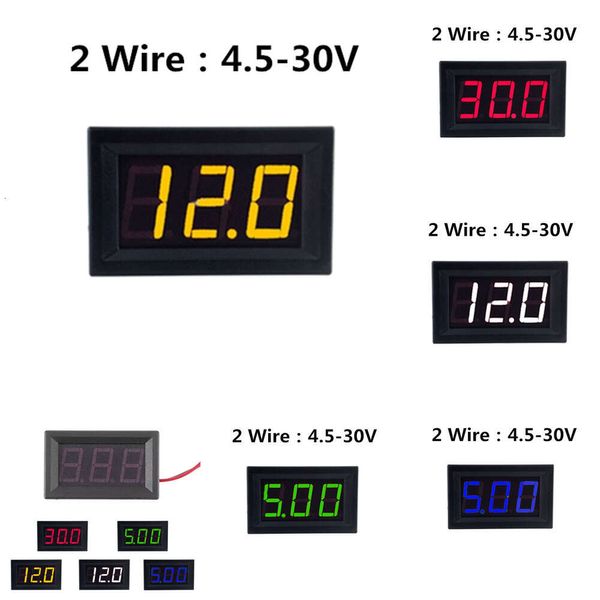 6V 12V 24V Elektromobile Motosiklet Araç 0.56 '' için yeni Mini DC 4.5V - 30V Dijital Voltmetre Voltaj Paneli Ölçer 0.56 ''