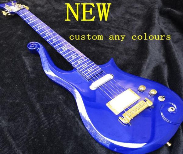 Rara Prince Cloud Guitar Electric Hardware Blue Gold Hardware mais vendido Guitarra chinesa em Stock1017105