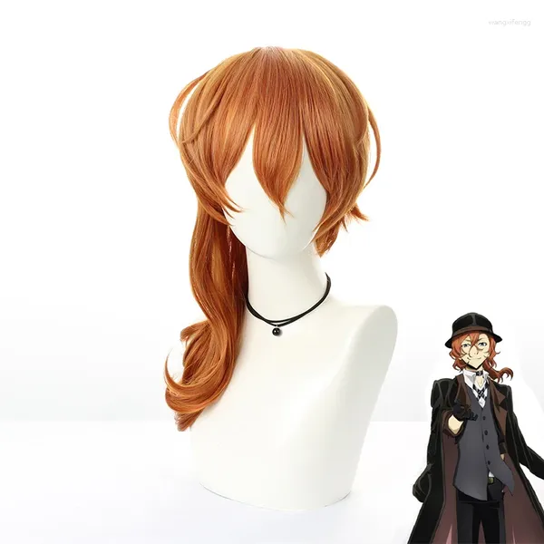 Partyversorgungen Nakahara Chuuya Perimen Anime Bungou Streuner Hunde Cosplay 20inch Haare Halloween Kostüme Weihnachts Perücken Hitzebeständige Synthetik