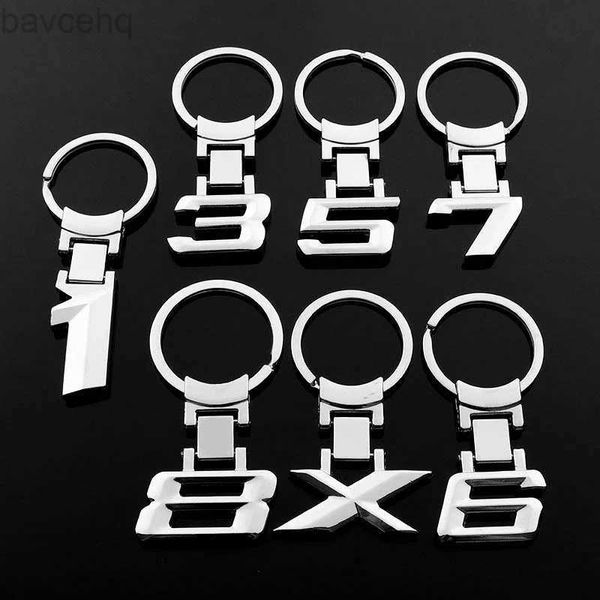 Keychains Fashion Fashion Creative Modified Digital Metal Car Key Titcher Keychain Pingente para BMW x 1 3 5 6 7 8 Série Interior D240417