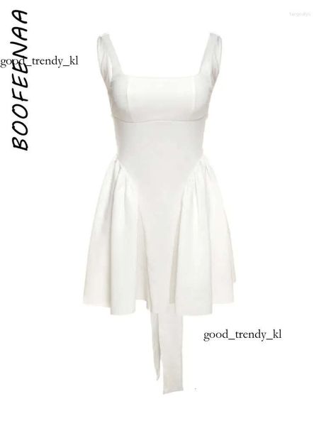 Vestidos de grife casual arco sem costas brancas para feminino 2024 Roupas de festa de verão