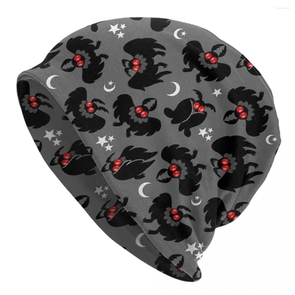 Berets Mothman Pattern Cap милые Cryptids хип-хоп мужчины женские уличные черепа шляпа шляпа лето теплые двойные капоты вязаная