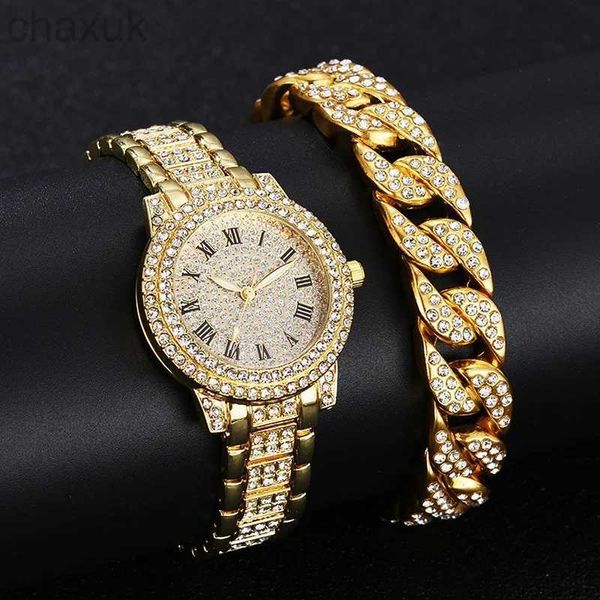 Orologi da polso Diamond Women Watch Gold Watch Ladies Brand Luxury Brand Rhinestone Bracciale femmina Relogio Feminino D240417