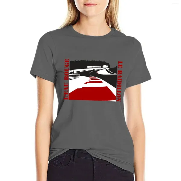 Frauenpolos Spa Francorchamps L'e Eau Rouge und Le Raidillon Corners Artwork T-Shirt weibliche Tops T-Shirt Kleid Frauen