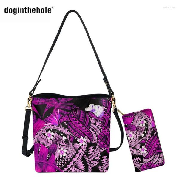 Сумка Doginthehole Big Kanaka Sumbag Set 2 PCS кошелек и на плече тотация ананаса банановые листья