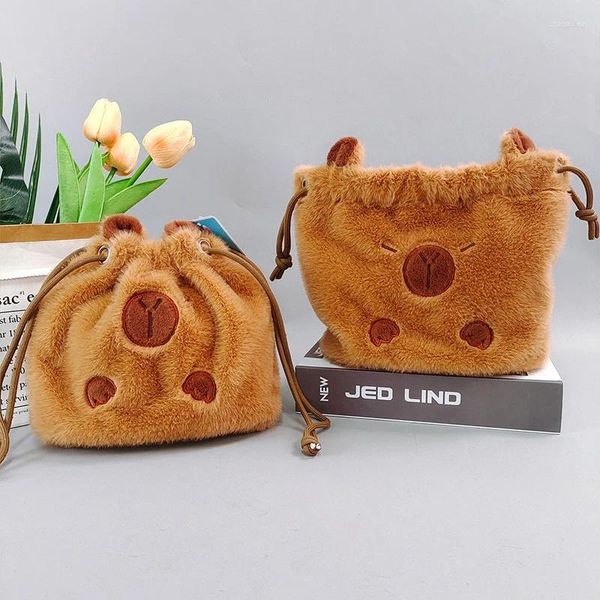 Stume da stoccaggio carine Capybara Cascia cosmetica Kawaii Peluga Borsa di grande capacità Mark Up Regali per bambini di cartoleria a matita