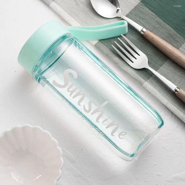 Garrafas de água à prova de vazamento de café simples transparente para viagens de suco escolar leite xícara de chá de bebida durável Drinkware de garrafa