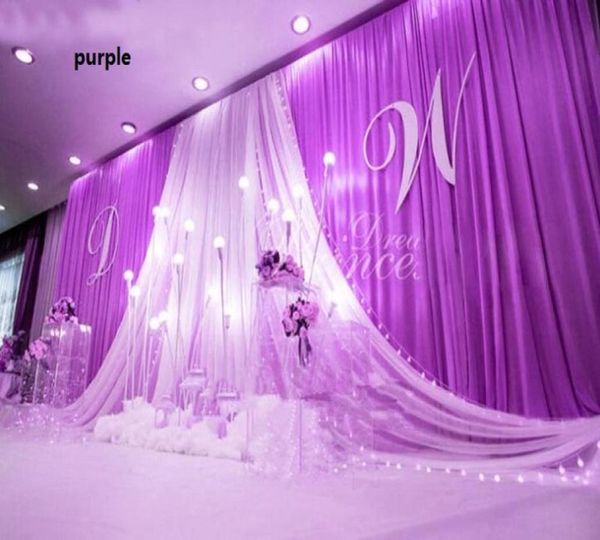 Factro de casamento Faculdade de fundo Drop Celebration Background Satin Curtain Drape Pillar Teto Cenário Decoração de Casamento Véu WT6506990