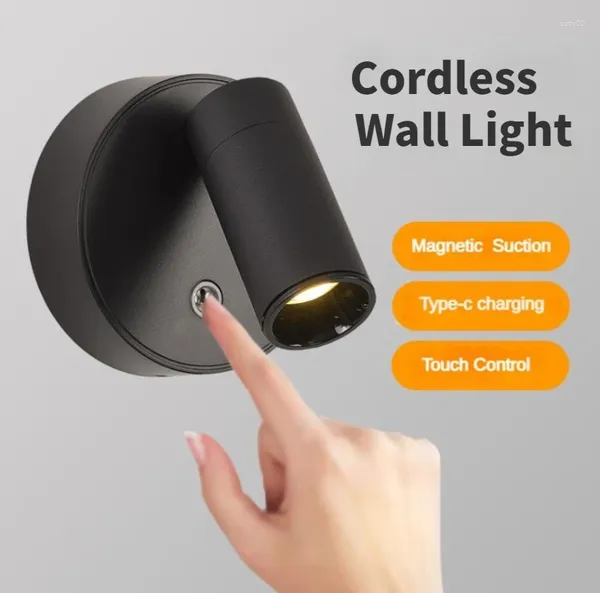 Lampada a parete USB pannocchia ricaricabile Wireless Spotlight Touch INFIDA CAMERA LAGGIO PER CAMERE CAMBIE DECORMAZIONE DECORAZIONE DECOLAZIONE