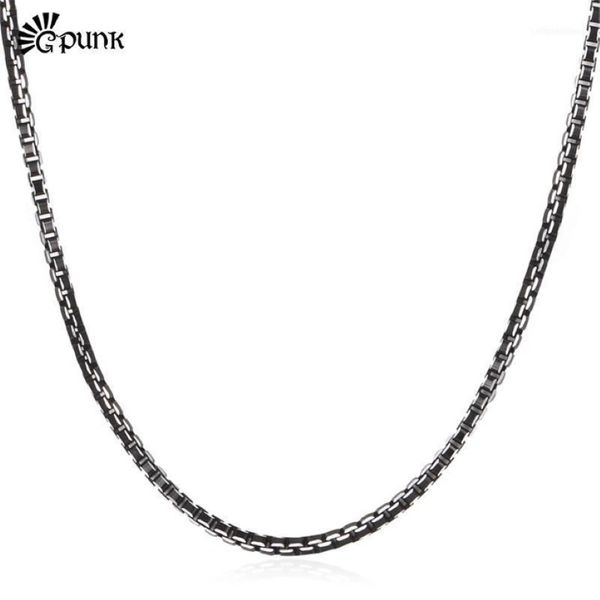 Cadeia de caixa preta Colar de 3 mm de moda para homens de alta qualidade masculinos jóias de alumínio inteiro liga 3 tamanho n204g1278i