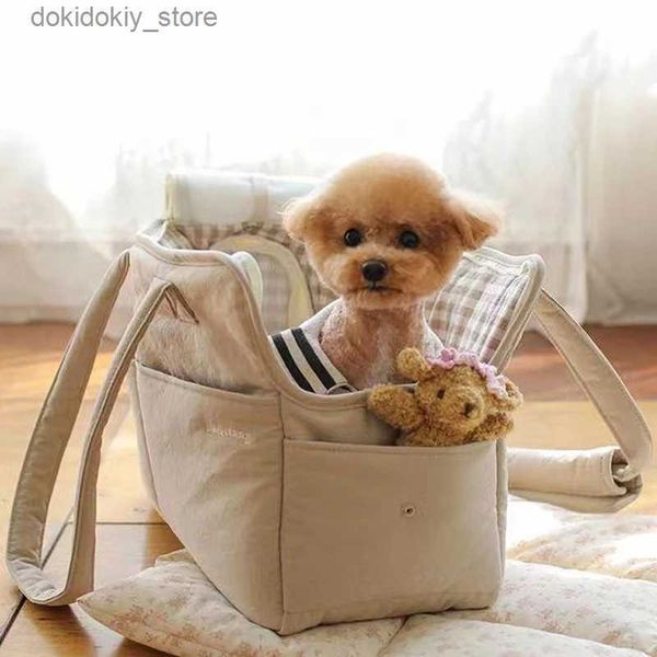 Hundeträger Hundesträger/Taschen Welpe Hunde Bag tragbare Haustier-Träger-Tasche One-Shoulder-Beutel Mat Atmungsfreie 5 kg Ladung ohne Matten-Katze-Trägertasche L49