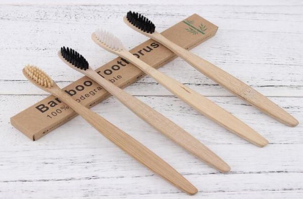 MOQ 20pcs Natural Bambu Pure Bamboo escova de dentes portátil Brecha de dente macia Eco Brecamentos ecológicos Ferramentas de cuidados com a limpeza oral1912897