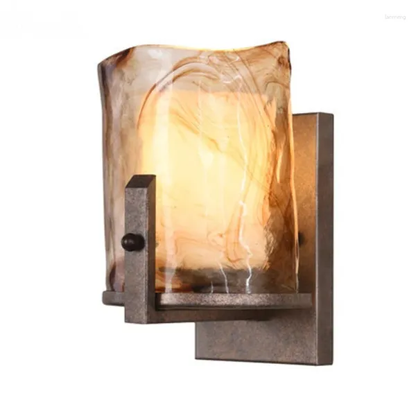 Lâmpada de parede American Retro Glass Lâmpadas de espelho Luzes de quarto de banheiro moderno luminárias de argaleves para decoração de casa luminária e27