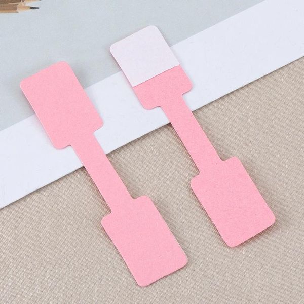 Bolsas de jóias 50pcs 1.3x6cm rosa rosa pendurar etiquetas dobráveis cartão de papel kraft para colar de bracelete diy embalagens de preços de varejo