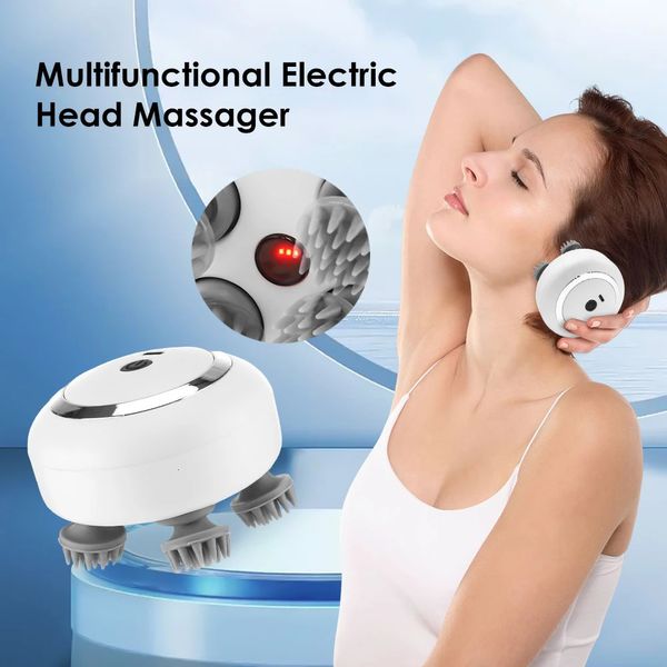 Massager a testa elettrica a infrarossi Massage wireless cuoio capelluto Promuovi la crescita dei capelli Body Tissue Deep Impostare il massaggio vibrazione rullo 240417