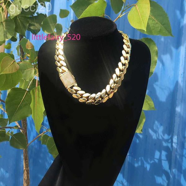 Anhänger Halsketten Großhandel Choker 18K Gold Custom Cuban Link Chain 24k Miami 20mm Halskette 7p6e 3ihc Msza