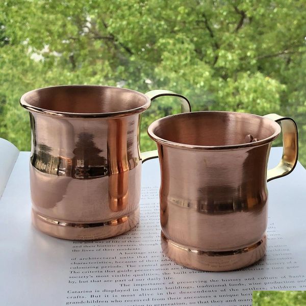 Canecas de cobre puro Copo caneca Moscou me leite xícaras de cerveja artesanal de bebidas artesanais 231023 Drop entrega em casa jardim de cozinha barra de jantar dhpdu