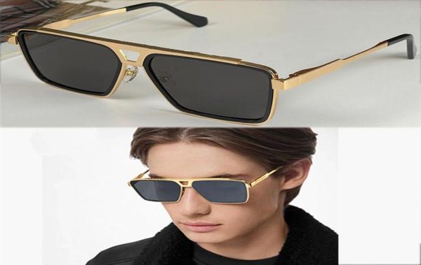 Квадратные доказательства солнцезащитные очки Cool Men Vintage Brand Design Metal Sun Gchnes Z1585 Женщины Vshaped Bridge Gruy