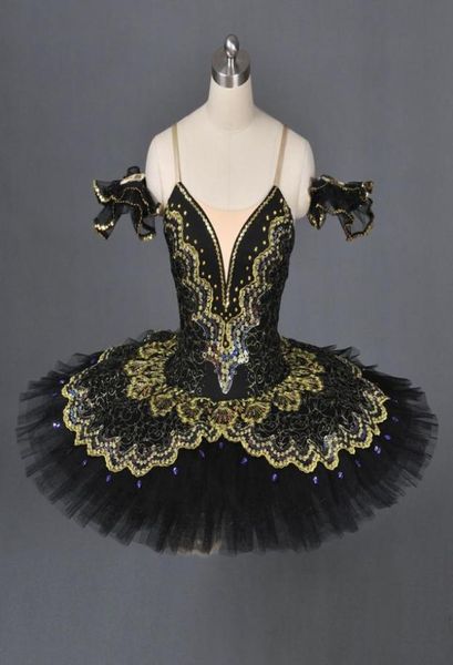 Black Classical Ballet Tutu Ballet costume da ballo per adulti TUTU TUTU TUTUS POINT DANCE PERSCERAZIONE1435081