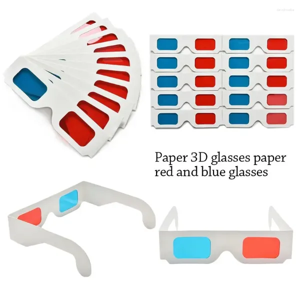 Sonnenbrille 10pcs Rotblau 3D -Brille tragbarer TV -Cyan -Papppapier -Gaming -DVD -Filmspiel