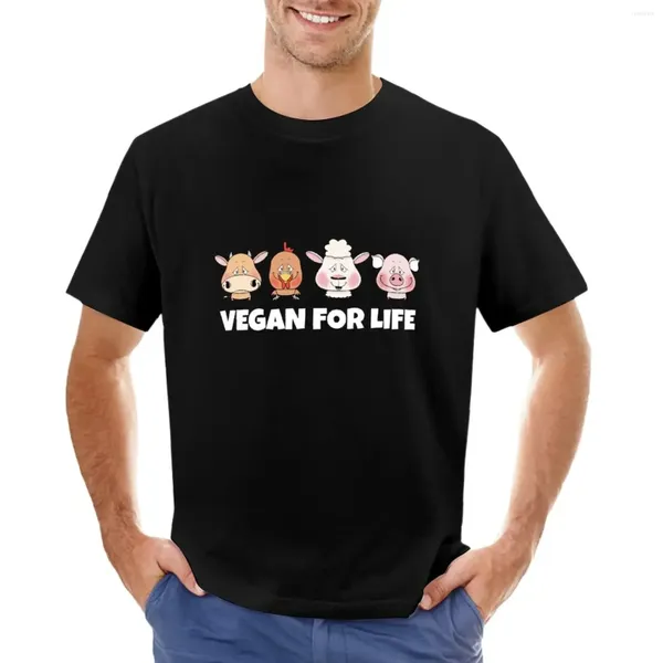 Men's Polos Vegan For Life T-shirt Tops Tees Funnys Clothing