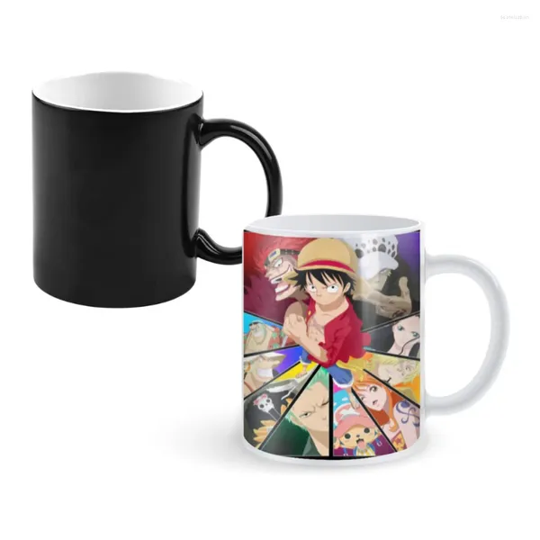 Tassen Design ein Stück Anime Kreativität Farbe ändern Tasse Kaffee Frühstück Freund Freund Urlaub GIF