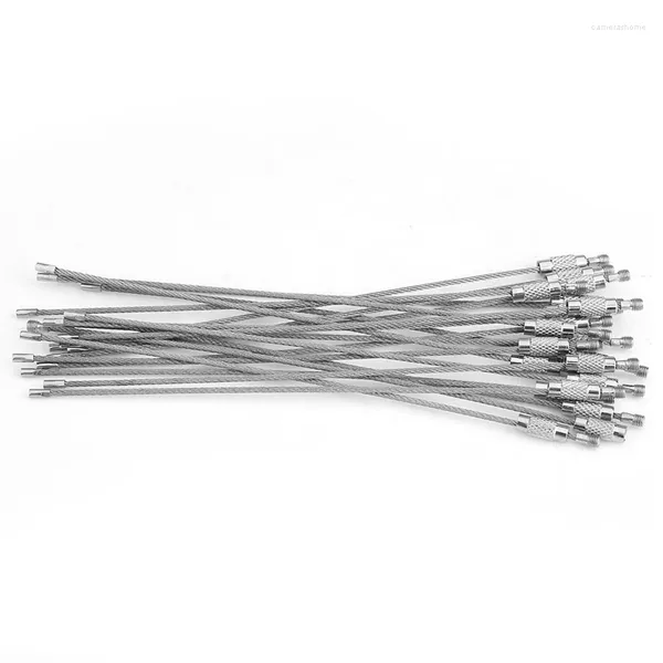 Portachiavi da 20 pcs filo in acciaio inossidabile portata della catena del gancio di cavo metallico con chiusura a vite per appeso all'aperto