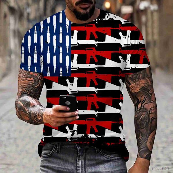 Herren T-Shirts Herren 3d National Flagge gedrucktes T-Shirt Sommer Freizeit vielseitiger Pullover Sport Fashion Lose und komfortable Kurzärmelpunkt