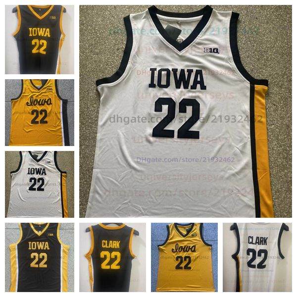 Айова Ястребы Индиана Лихорадка 22 Кейтлин Кларк Джерси NCAA College Basketball Jerseys Mens все сшитые черные белые желтые