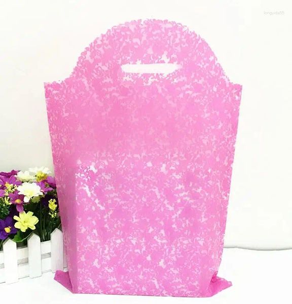 Aufbewahrungstaschen 30 45 cm rosa große Plastikkleidung Geschenkverpackung mit Griff
