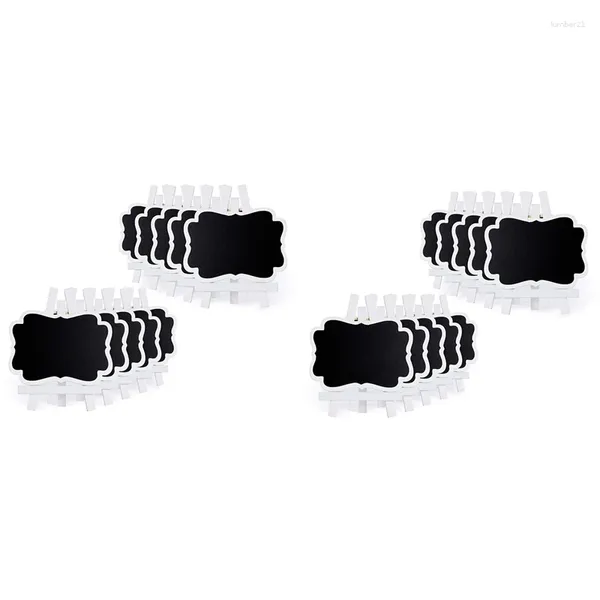 Parti Malzemeleri -20pcs Mini Kara Tahtalar Ahşap Küçük Kara Tahta İşaretleri Düğün Süslemeleri İçin Standlı