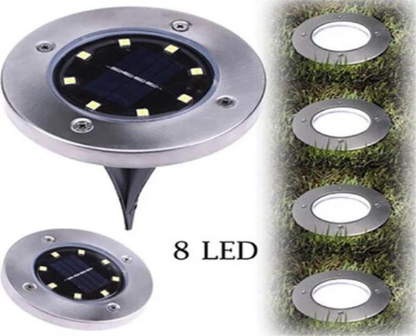 Lâmpada de energia solar Enterrada 8 LED LEVIDO GRANHO DE LIGHT LIMPO LIGADO PATHA DE LIGHT CAIXA CATURA DO JARDIL CLATA CAPELAÇÃO Lâmpada de decoração IIA29203267