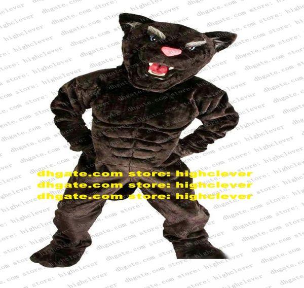 Langfell Schwarz Panther Leopard Pard Maskottchen Kostüm Erwachsene Cartoon Charakter Outfit Society Aktivitäten Willkommen Abendessen ZX14301156844