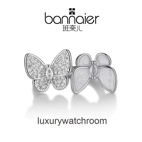 High -End -Designerringe für Vancleff Plattierung wahrer Gold Immortal Spirit Flattern Zirkon Schmetterlingsfly mit hochwertigem Sinn Ring High End Light Luxury Best Friend