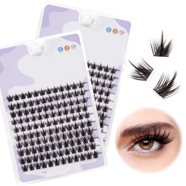 Einzelne Wimpern 120 Cluster weiche Band Segmentierte falsche Bündel Wimpern DIY einzelne Cluster Wimpernverlängerungen