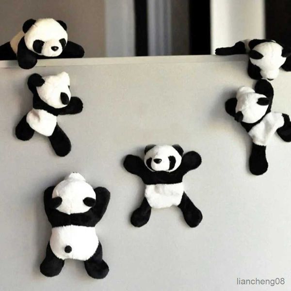 Buzdolabı mıknatısları kawaii mıknatıslar peluş panda çıkartmaları buzdolabında sevimli buzdolabı mıknatıs notları için mutfak ev dekorasyon