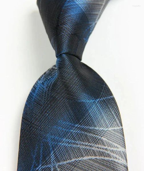 Bow Binds Klassiker geometrisch grau Bluetie Jacquard gewebte Seide 8cm Herren Krawattenbindungsgeschäftsfeier formeller Hals