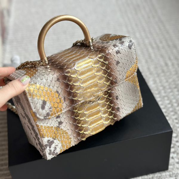 Bolsa de maquiagem da caixa de maquiagem de caixa de leite Bolsa de designer feminino Bolsa de ombro CHide Crocodilo PRIMEL