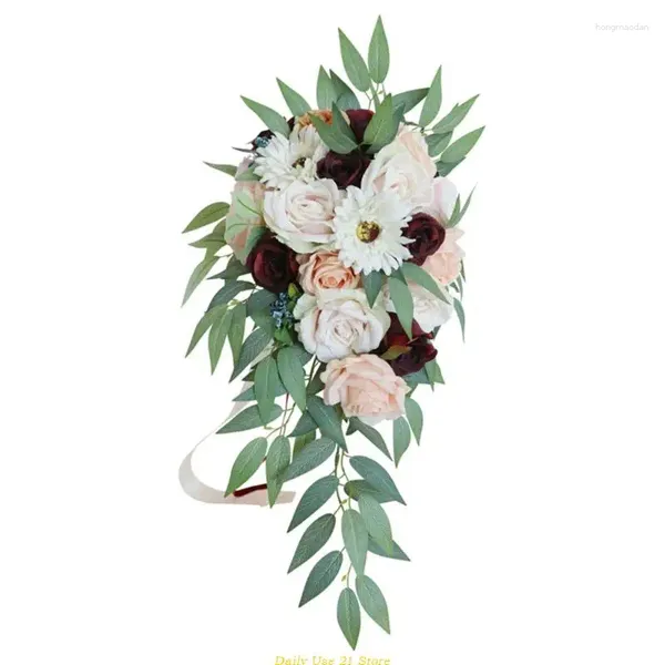 Fiori decorativi artificiale fiore bouquet vino rosso coppia moglie ragazza di compleanno vacanze