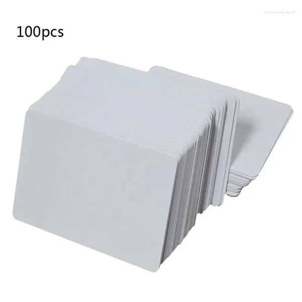 Bolsas de jóias R2LE 100pcs premium branco em branco a jato de tinta PVC PVC Plastic Double Sised Printing Diy Badge