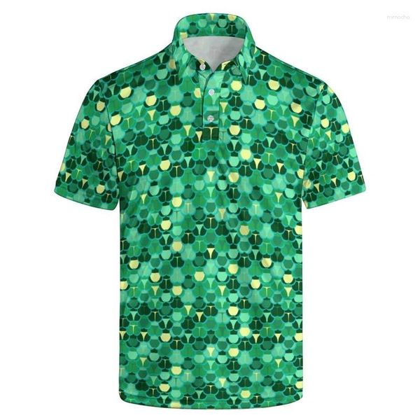 Erkek Polos Moda Polo Gömlek 3D Hawaii T-Shirt Top Yaz Kısa Kollu Desen Tee Sıradan Erkek Giysileri