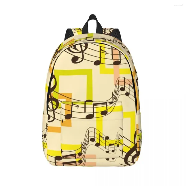 Backpack -Laptop einzigartiger abstrakter Musik Note Treble Clef School Tasche Langlebige Student Boy Girl Travel