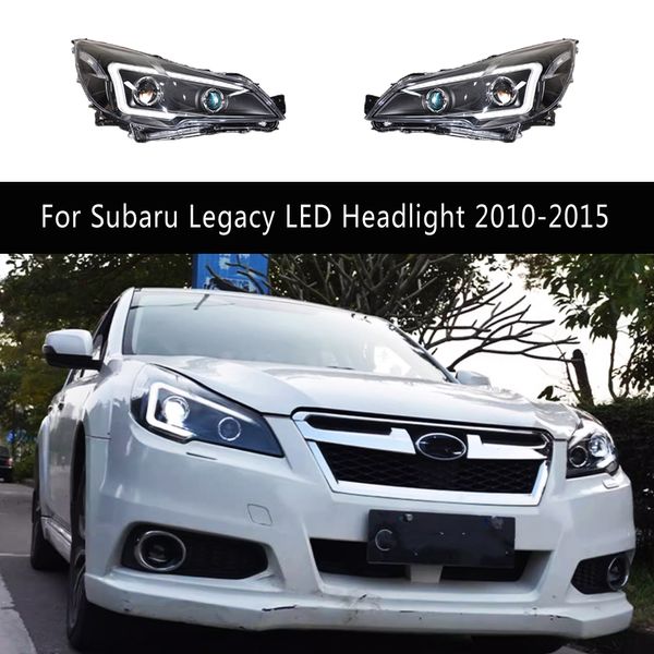 Lampada da facciata di stile per auto per auto per le lede di marcia di giorno per Subaru Led HEADLIGHT 10-15 Outback Feelights High Beam Angel Eye Projector Lens