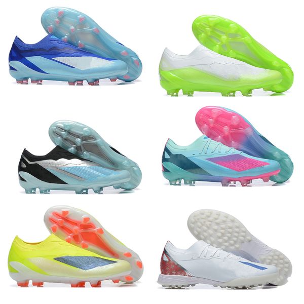 2024 Nuove scarpe da calcio maschile Designer di scarpe non slittata non slittata trasparente a partire da match impermeabili per la match perlati di calcio a basso contenuto di scarpe da calcio solare