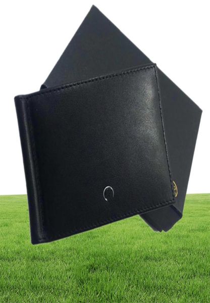 Высококачественный настоящий кожаный кошелек бизнесменов Mine Bag Mini Swells мужской формальный стиль черный кошелек металлические деньги Clip Кожаная карта Ho4276009