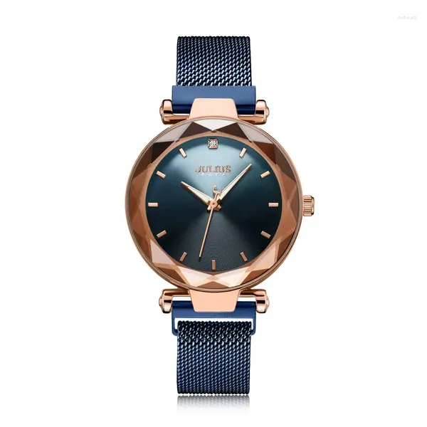 Нарученные часы градиент магнитная пряжка Julius Lady Women Watch Япония модные часы браслета из нержавеющей стали часы для девочек -подарочная коробка