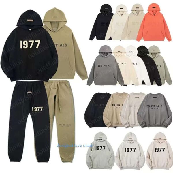 Designer Mens Ess Hoodie Fog 2024 Hoodies 1977 Pullover de carta impressa Couples Sweetshirts Jumpers Top Quality Hip Hop Essweatshirts