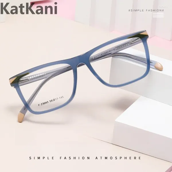 Strama da sole in cornici Katkani Fashion Trend Board Two Tone Box Glasses Light Men's Frame Optical Prescription F-23043