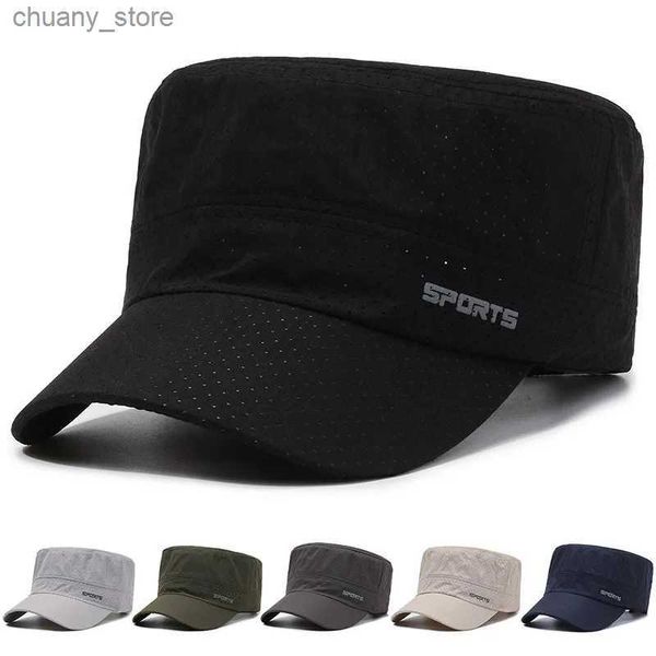 VISORE schnelle trockene Militärhüte für Männer Sommer Flat Top Baseball Caps Frauen Outdoor Armee Cap Mesh atmungsaktives Casquette Militaire Y240417