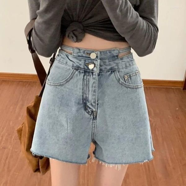 Jeans femininos Mulheres shorts de jeans de alta cintura de verão bohemiam coreano curto curto versátil slim fadies meninas calças largas de perna sexy sexy gozbkf